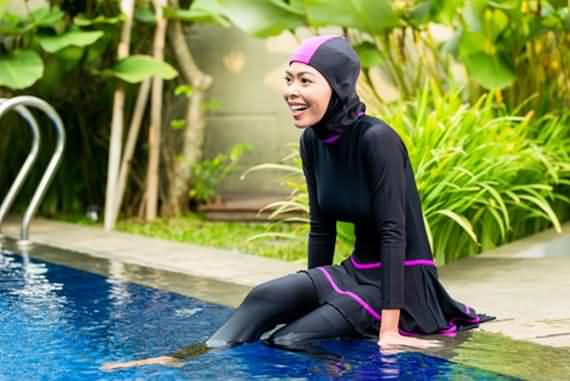 burkini swimwear created for women; burkini swimwear, nuns on the beach, burkini