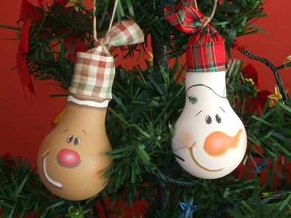 DIY Christmas Ornaments Made From Light Bulbs | 4 UR Break - Family ...