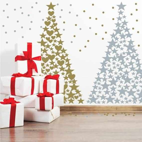 wall christmas tree decorating ideas, wall christmas tree, decorating ideas, christmas tree, Christmas, tree, wall 