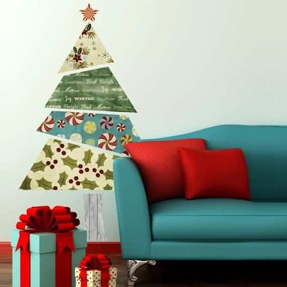 wall christmas tree decorating ideas, wall christmas tree, decorating ideas, christmas tree, Christmas, tree, wall 