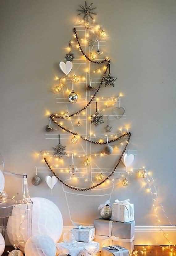 wall christmas tree decorating ideas, wall christmas tree, decorating ideas, christmas tree, Christmas, tree, wall 